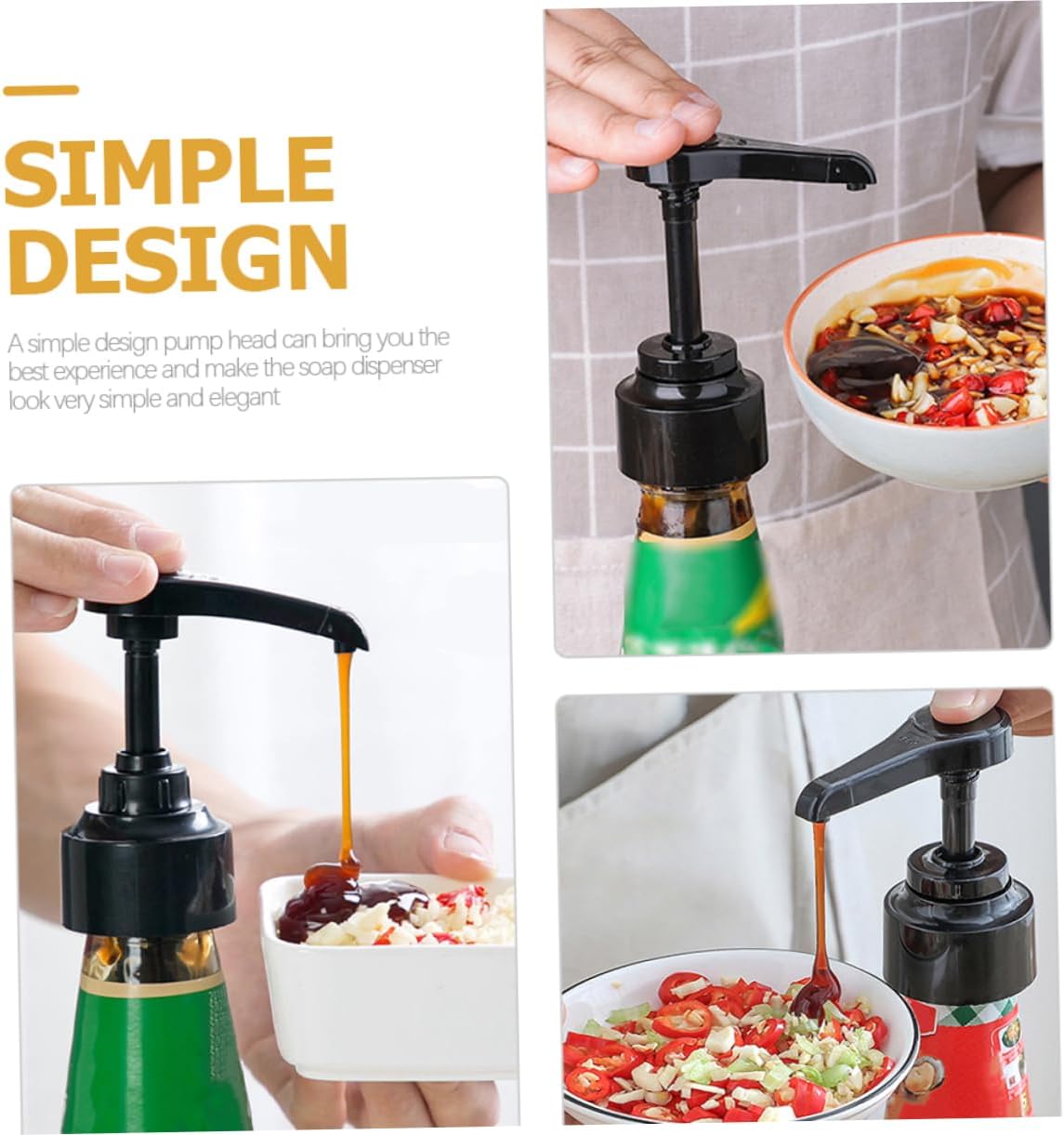 FOMIYES 4Pcs Condiment Squeeze Bottle Pump Set for Kitchen Use