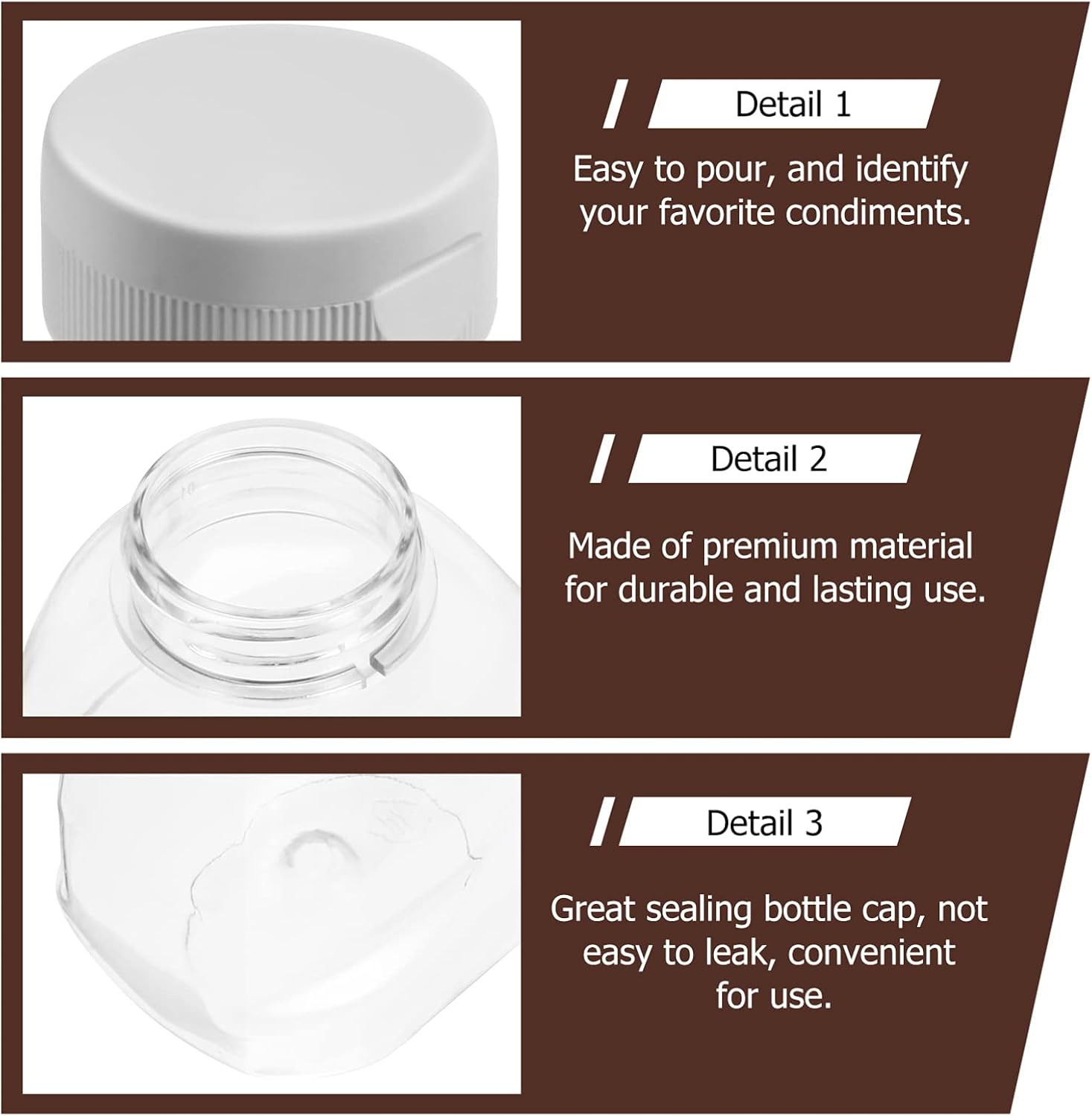 HOLIDYOYO 4pcs Mini Condiment Squeeze Bottles with Leakproof Seal