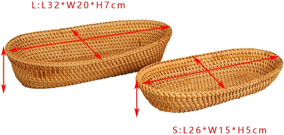 i-lan Handwoven Bread Serving Basket Set Natural Brown