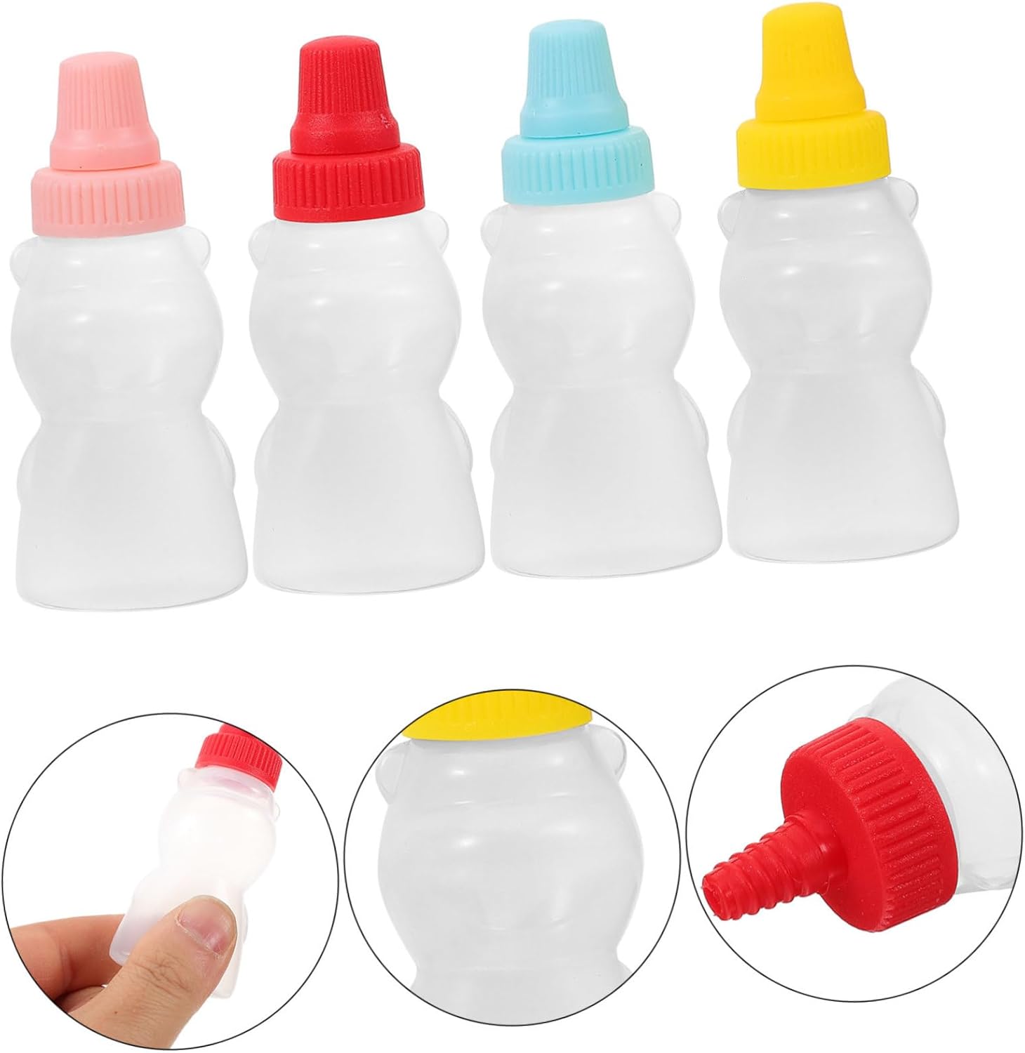 Mini Bear Condiment Bottles Set for Kitchen and Outdoor Use