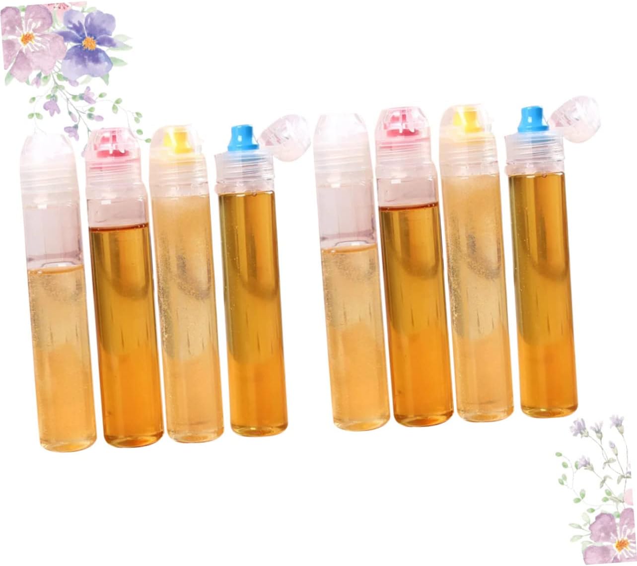 FELTECHELECTR 8pc Syrup Pump Apothecary Jars with Lids Set