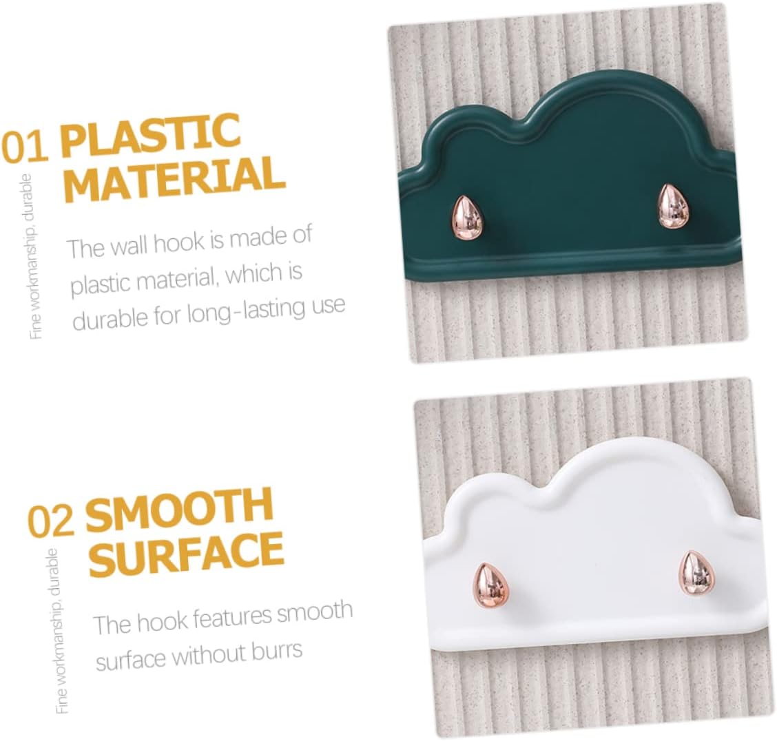 Cloud Shaped Adhesive Wall Hooks 4Pcs Durable Towel Hangers