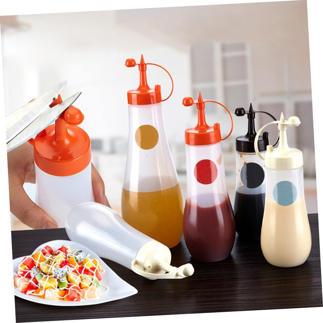 PRETYZOOM 3 Pack Condiment Squeeze Bottles
