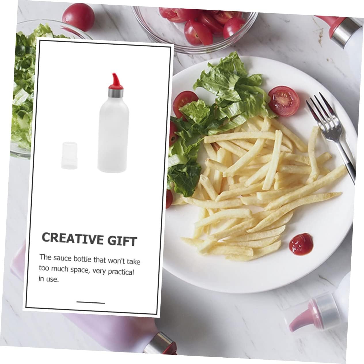 CIYODO Squeeze Condiment Bottle 450ml Leak-Proof Portable Kitchen Accessory
