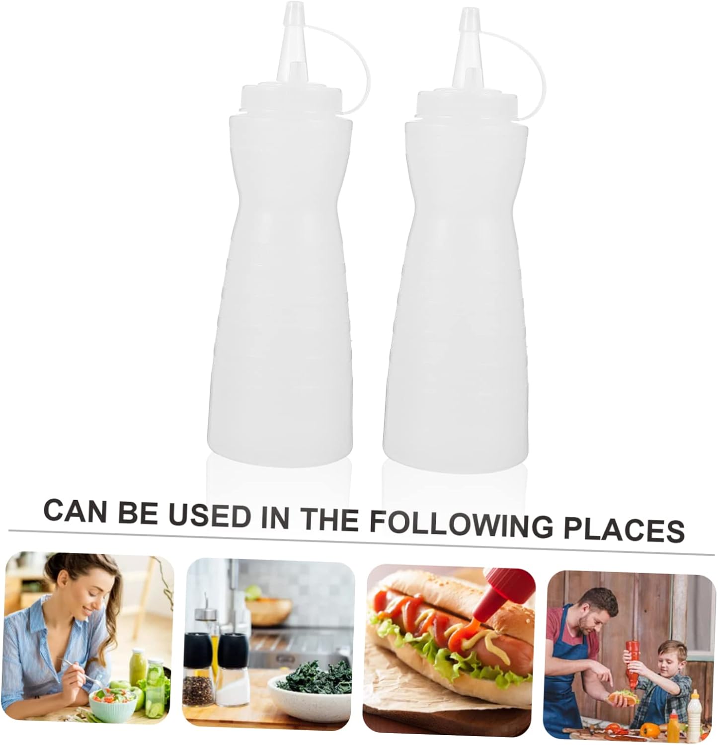 HOLIDYOYO 2Pcs 400ml Ketchup Squeeze Bottles 1