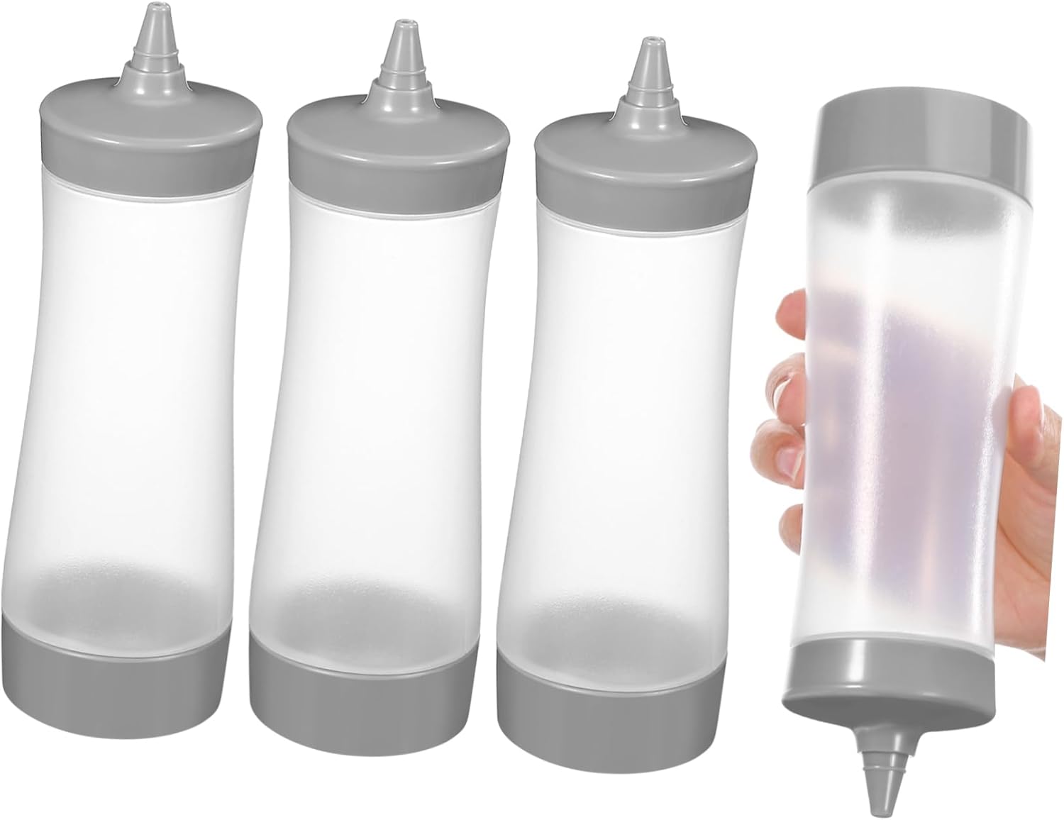 HOLIDYOYO 4-Pack Ketchup Squeeze Bottles for Mustard and Salad Dips