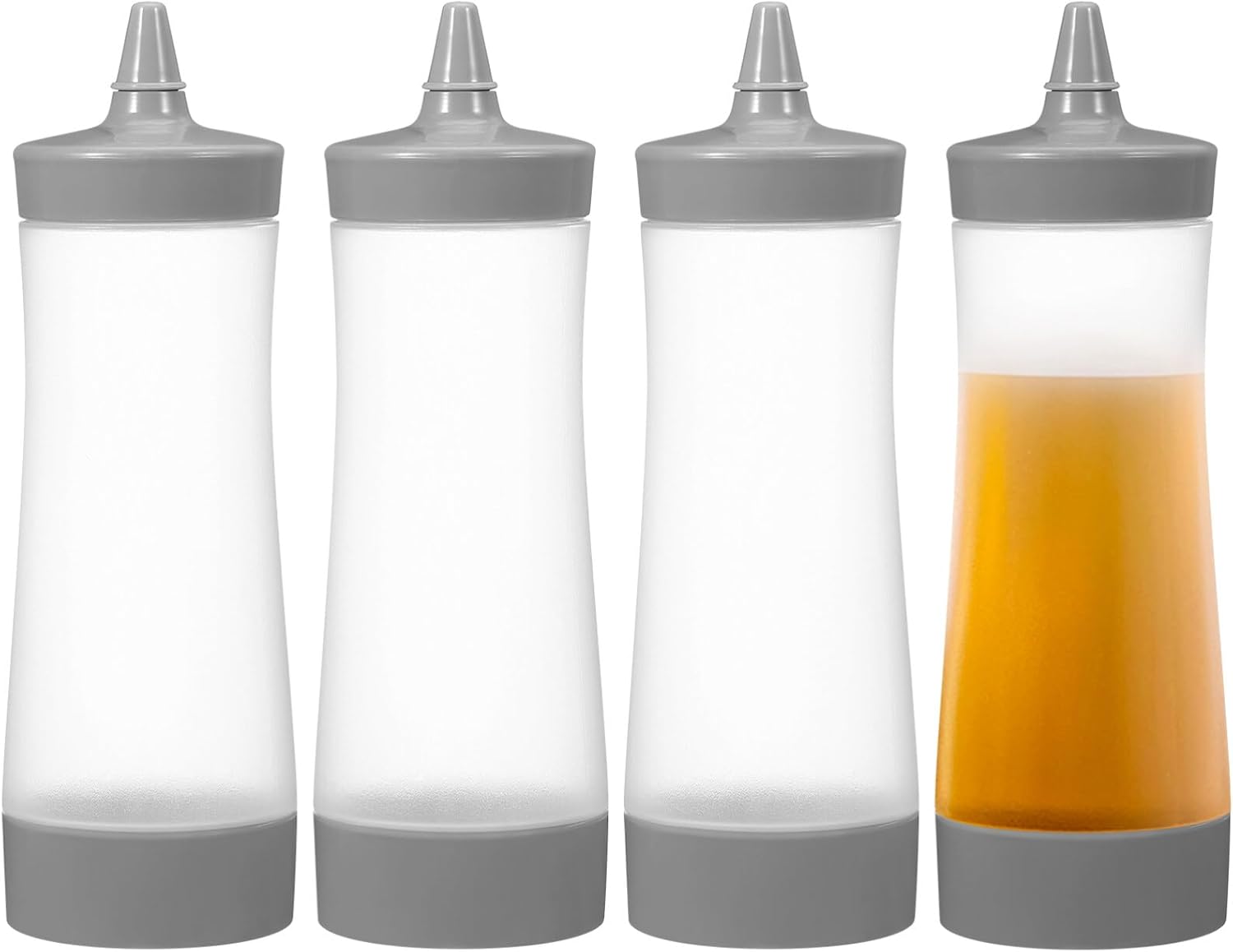 Kichvoe 4pcs Condiment Squeeze Bottles With Lid Reusable