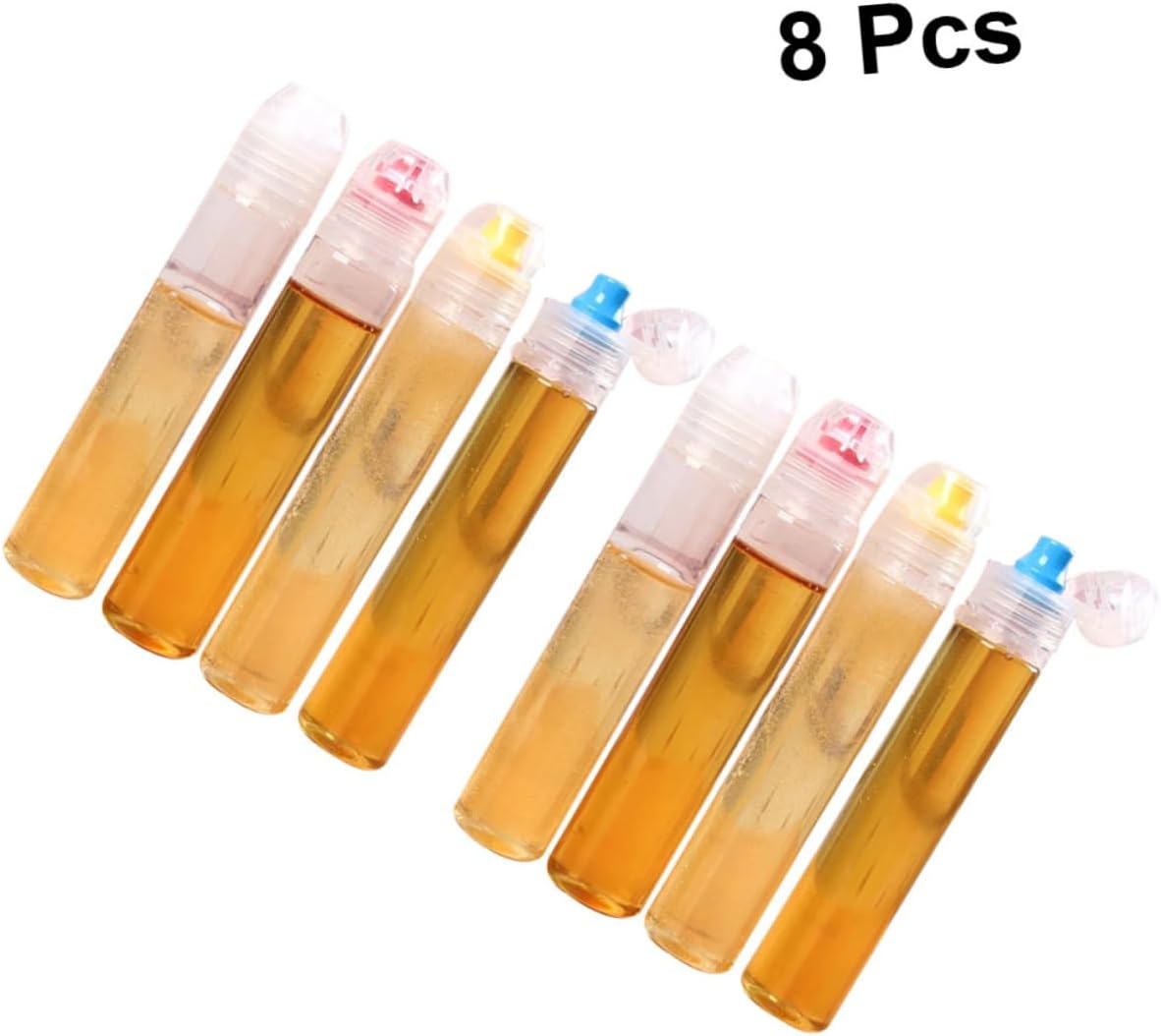 FELTECHELECTR 8pc Syrup Pump Apothecary Jars with Lids Set