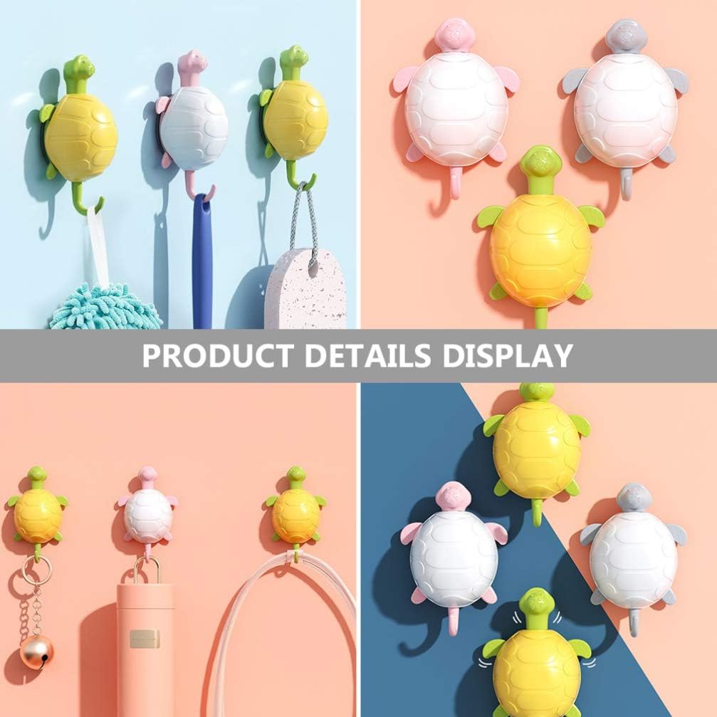Hemoton 3pcs Cartoon Turtle Wall Hooks for Kids Clothing and Towels