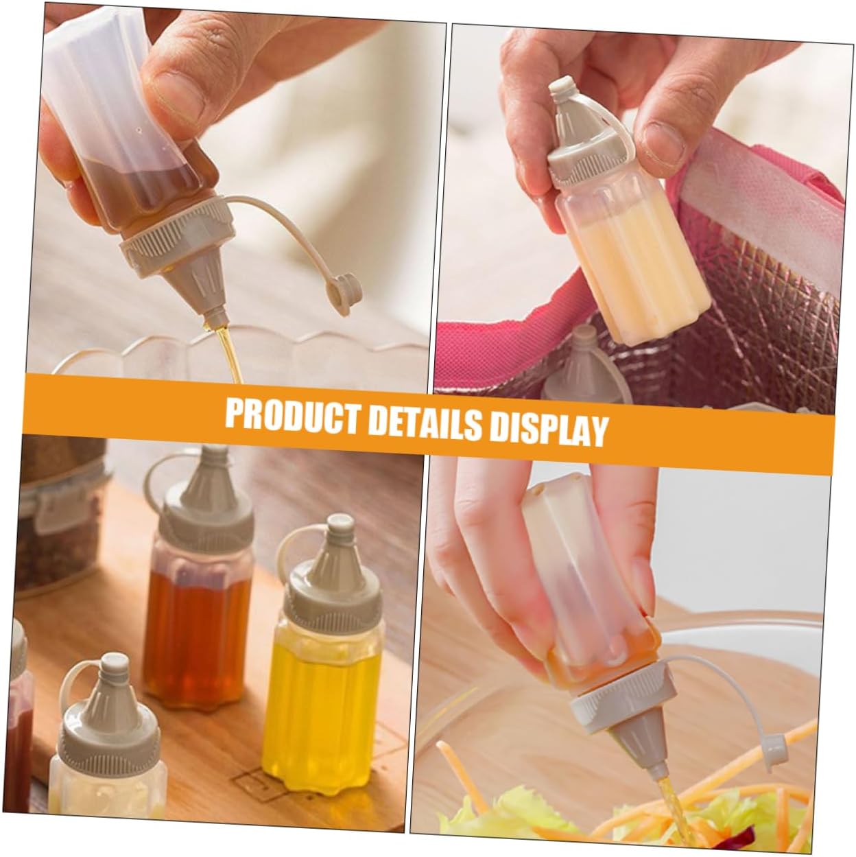 12pcs Mini Leakproof Condiment Squeeze Bottles for Home Commercial Use