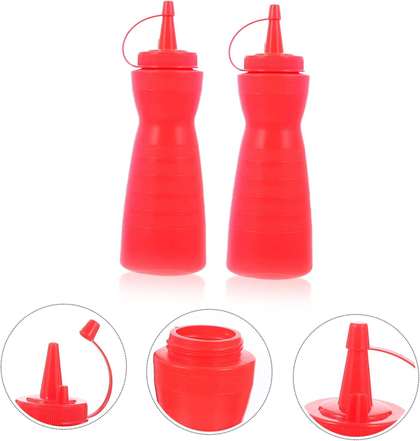 CIYODO 400ml Red Condiment Squeeze Bottle for Kitchen Use 1