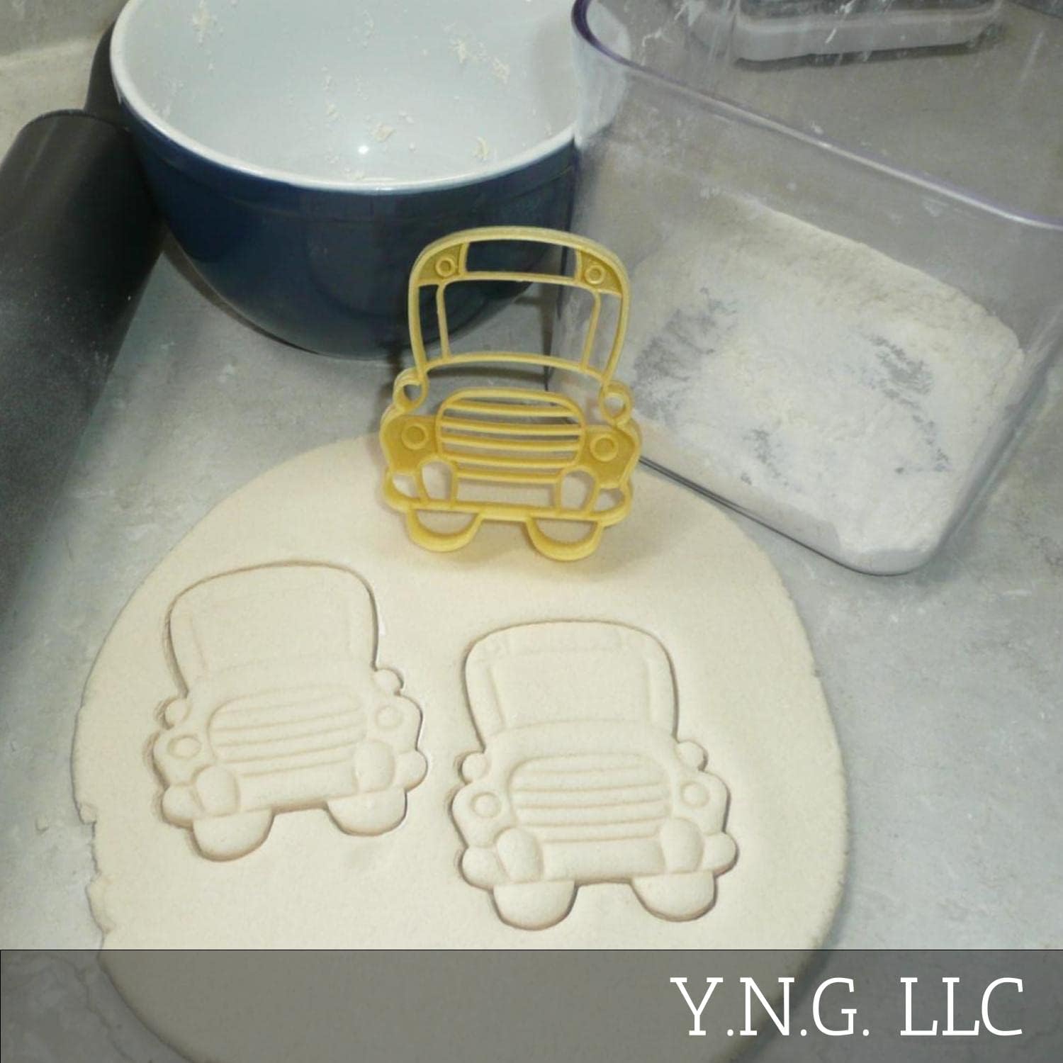 School Bus Cookie Cutter - Detailed Cartoon Design