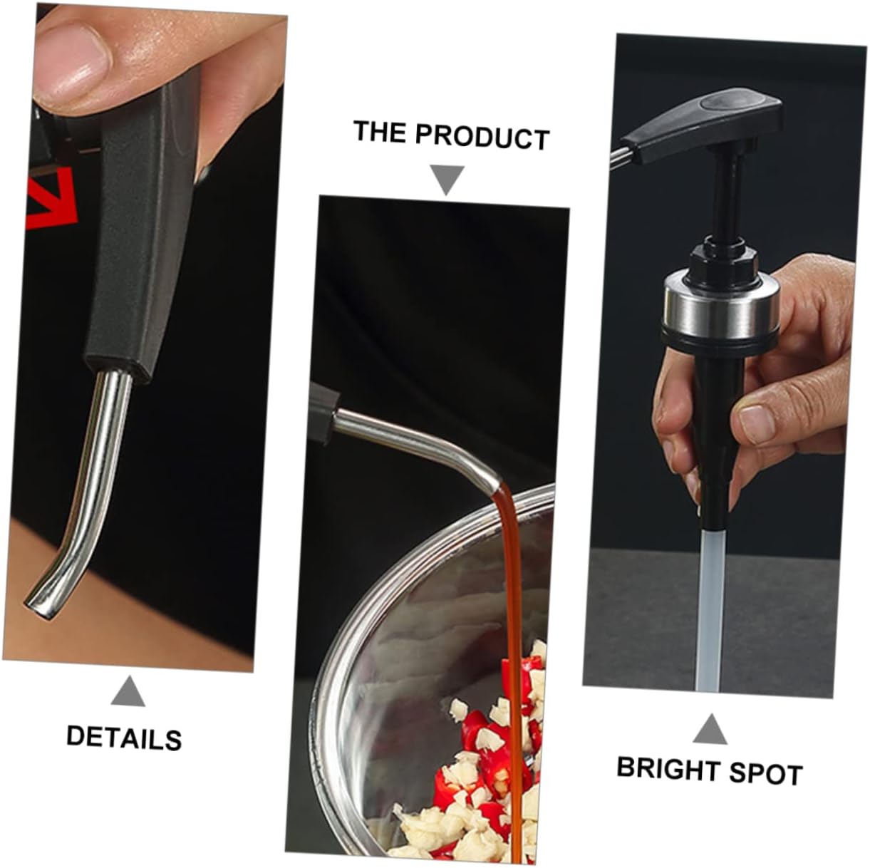 HOLIDYOYO 2pcs Stainless Steel Sauce Bottle Nozzle Set