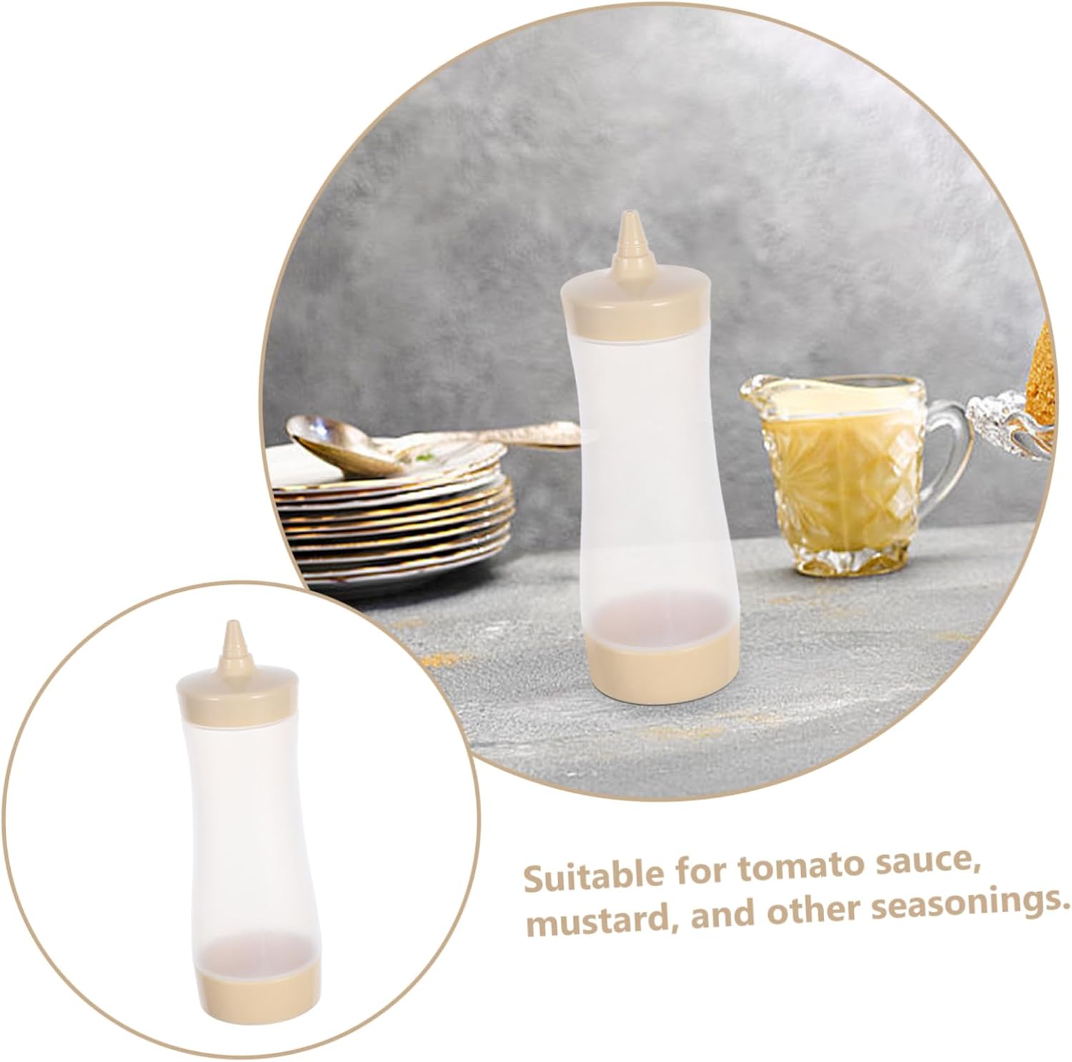 VINTORKY Condiment Squeeze Bottles Cream Color