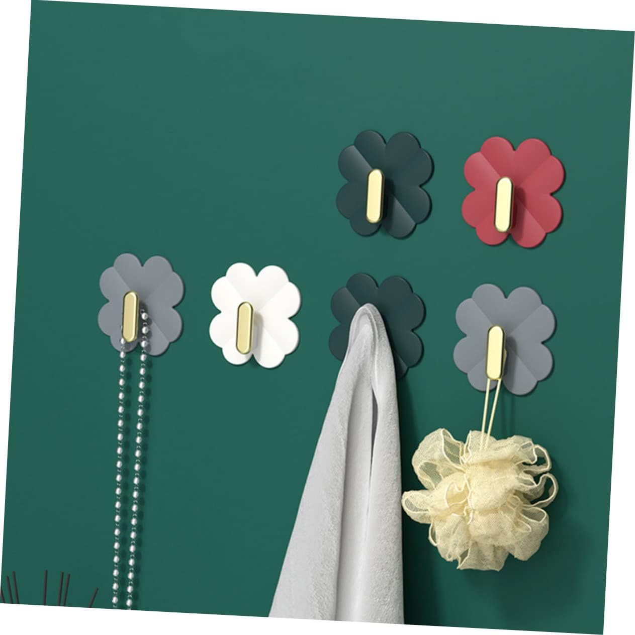 GLEAVI 4Pcs Adhesive Wall Hooks for Coats and Storage