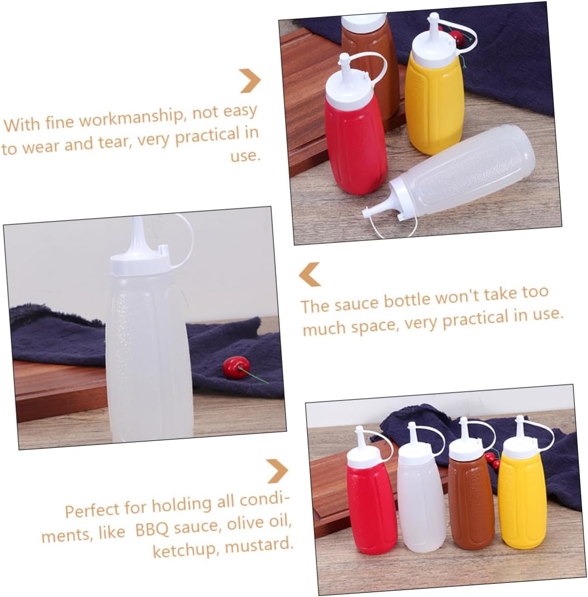 HOLIDYOYO Squeezing Sauce Bottle with Lid for Kitchen Use 1