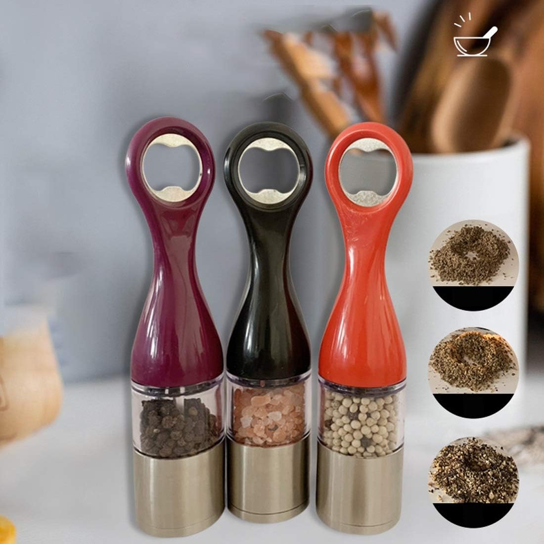 Stainless Steel Salt Pepper Grinder Set
