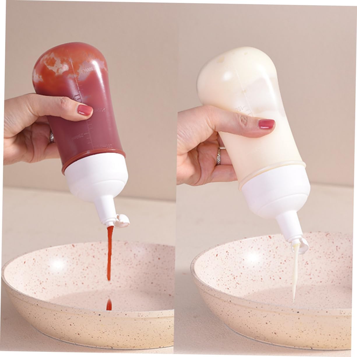 Luxshiny 350ml Ketchup Storage Squeeze Bottle