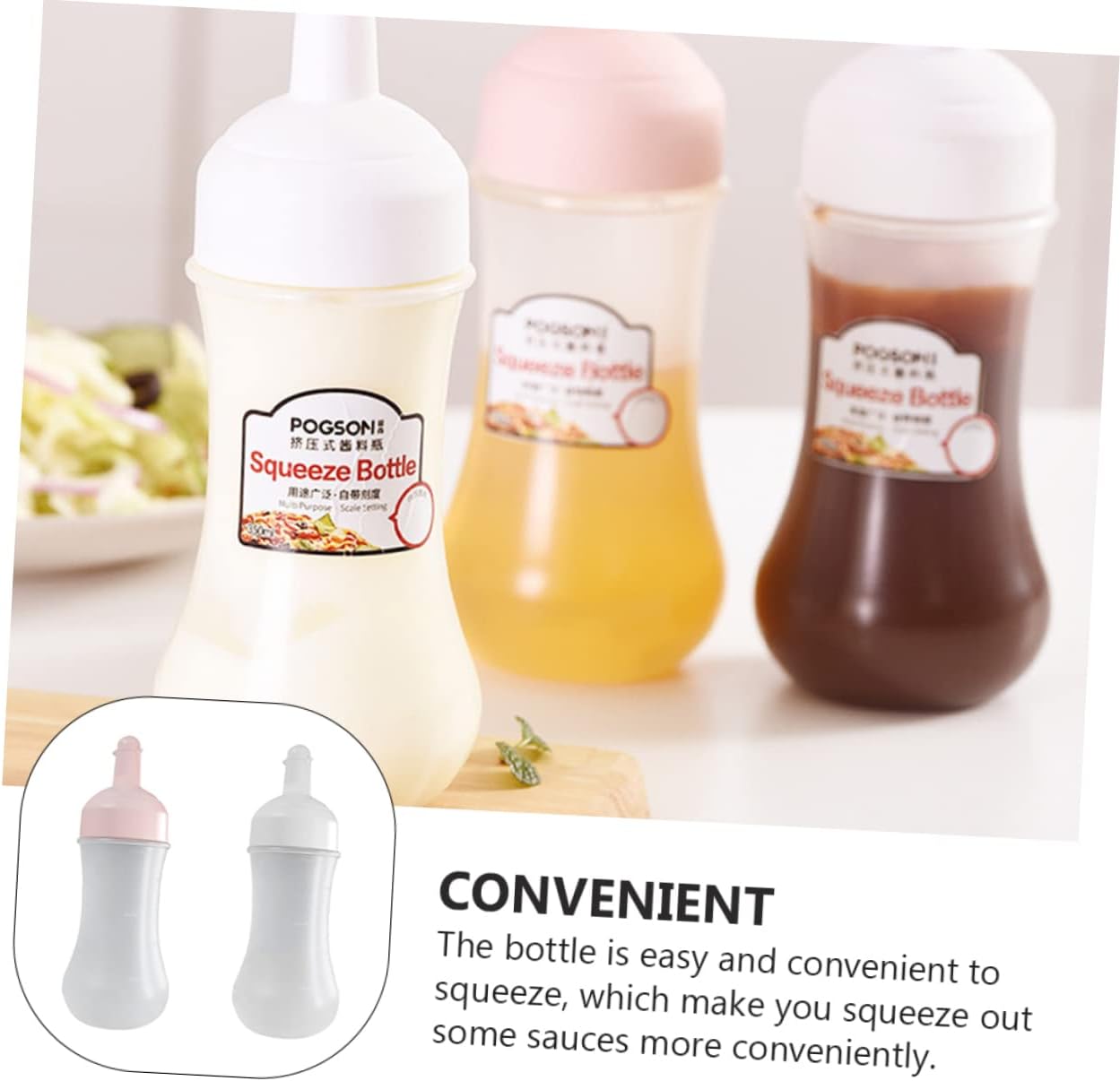 Cabilock 2Pcs 350ml Sauce Squeeze Bottles for Ketchup and BBQ