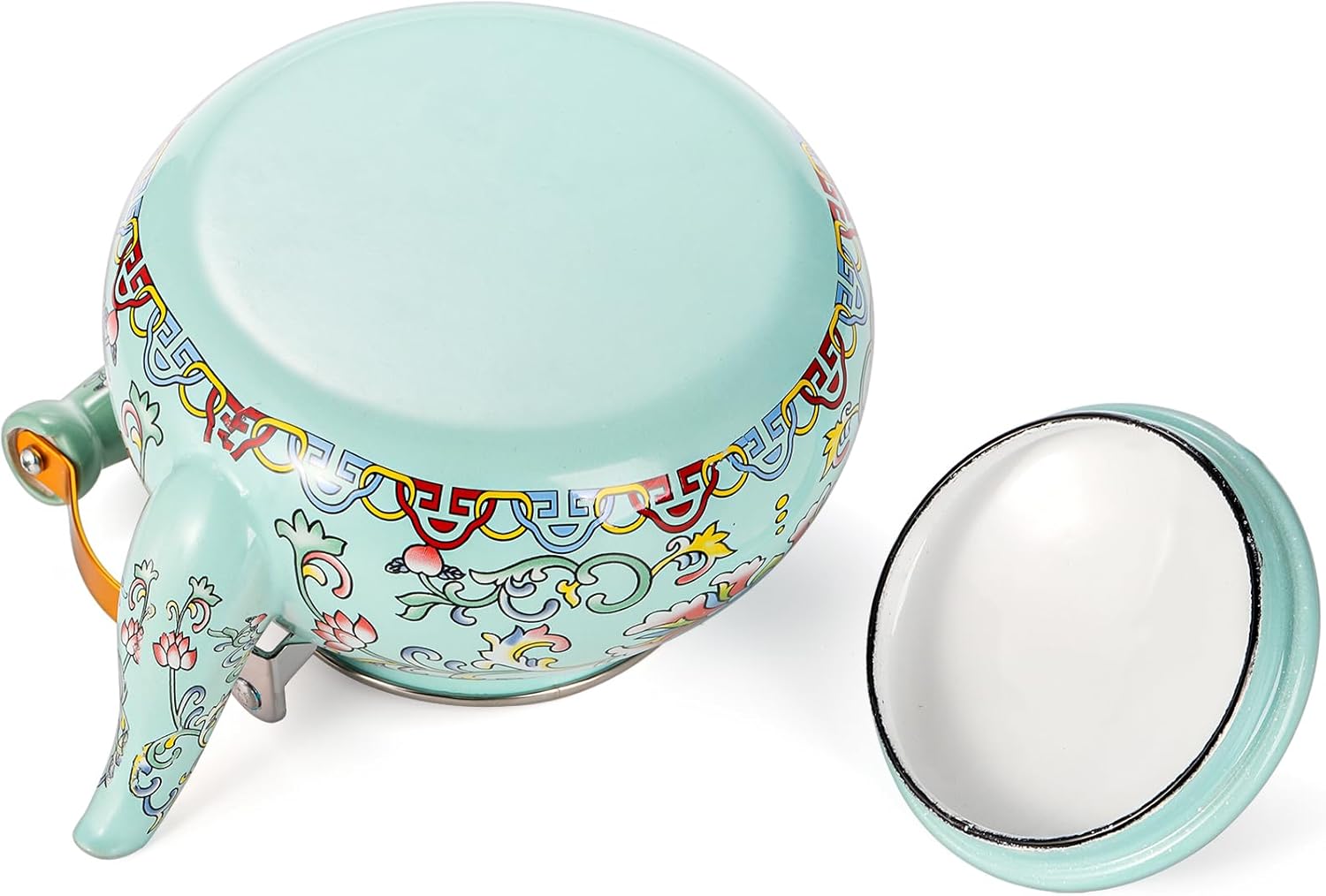 Pumtus 26 Quart Enamel Tea Kettle with Ceramic Handle