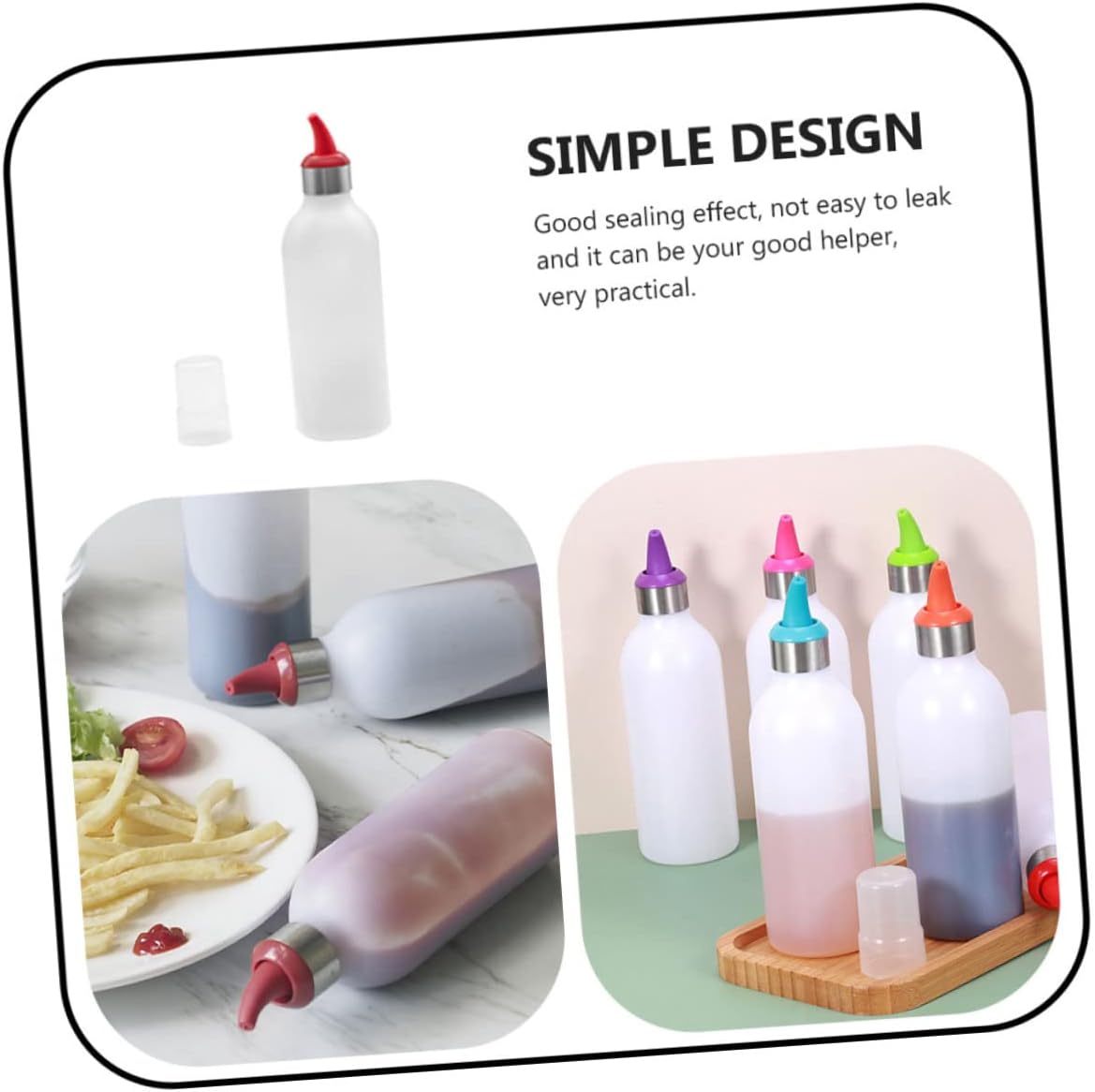 HOLIDYOYO Red Portable Condiment Squeeze Bottle