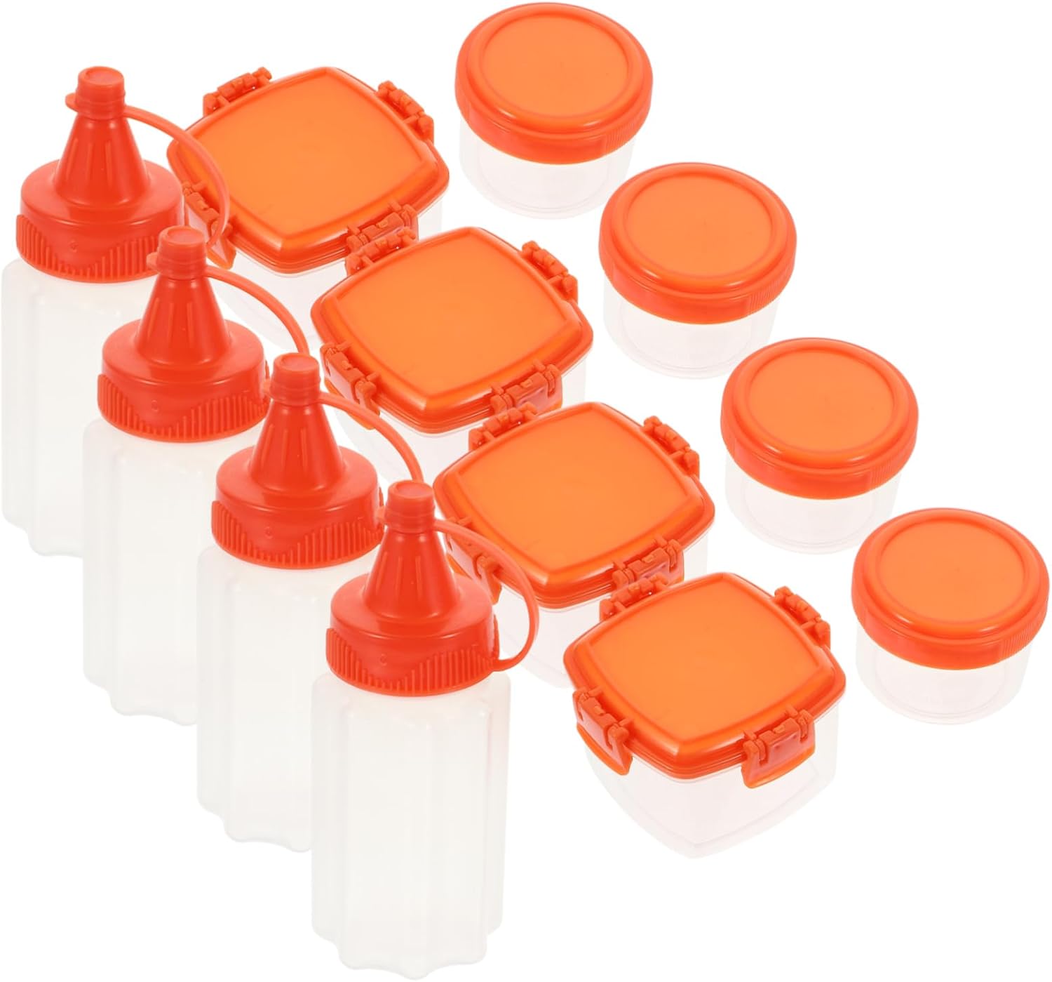 GRIRIW 12PC Condiment Squeeze Set with Airtight Lids