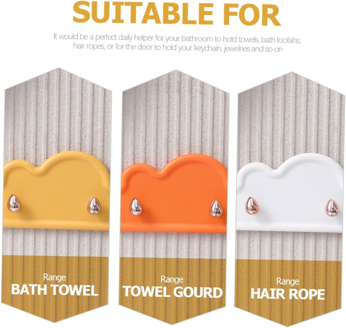 Veemoon 4 Pack Cloud Shape Adhesive Wall Hooks Key Holder Towel Rack