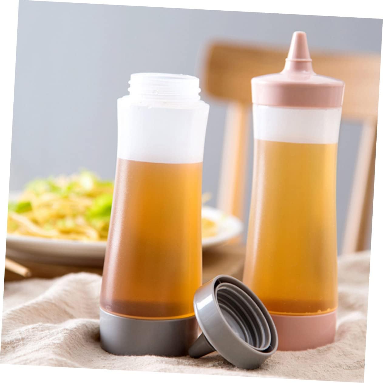 350ml Reusable Condiment Squeeze Bottle Leakproof Grey