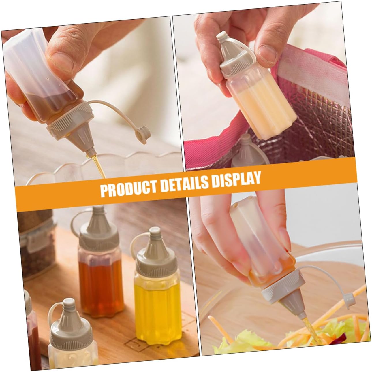 GARVALON 12pcs Leakproof Squeeze Bottles for Salad Dressing and Travel