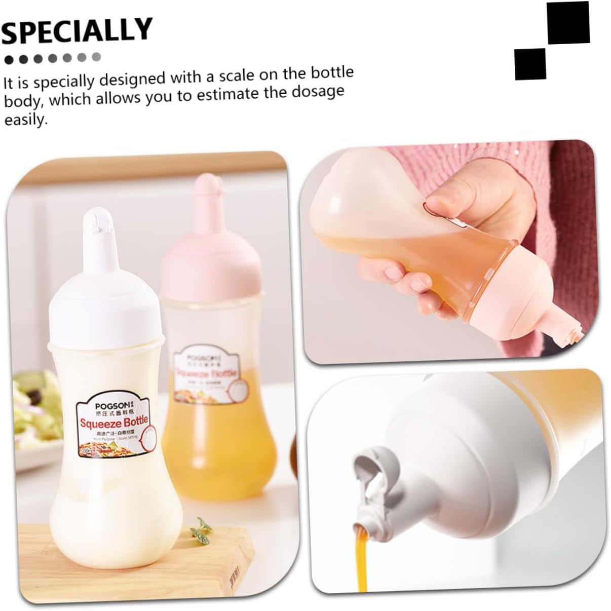 KICHOUSE 2Pcs Squeeze Condiment Bottles 350ml