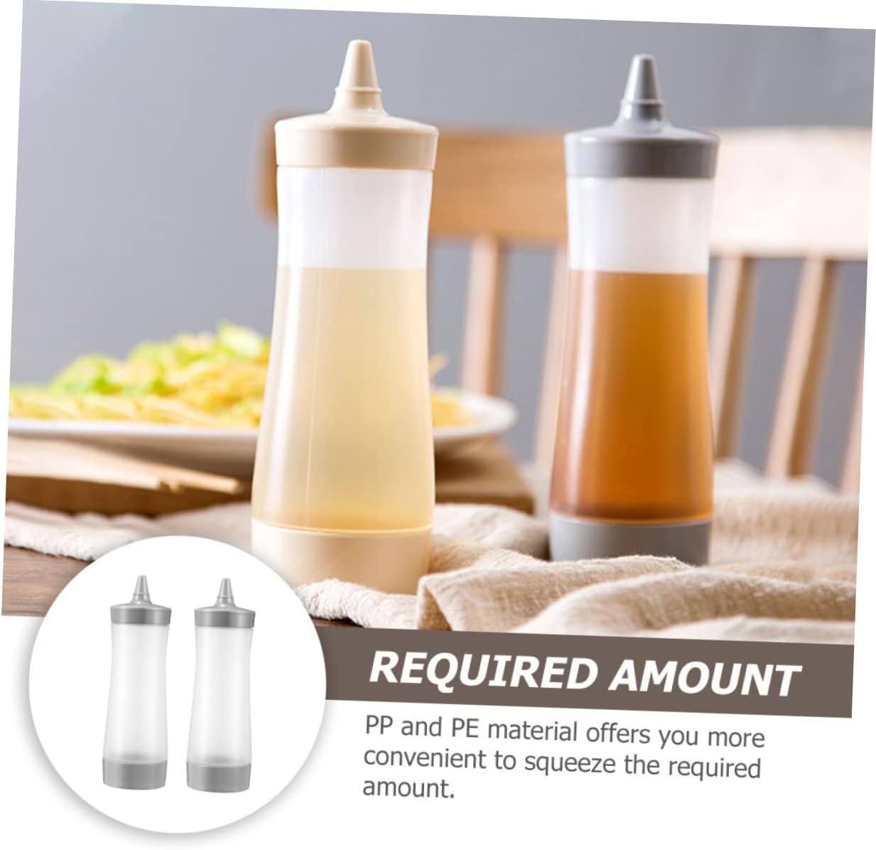 Zerodeko 4-Pack Condiment Squeeze Bottles for Kitchen