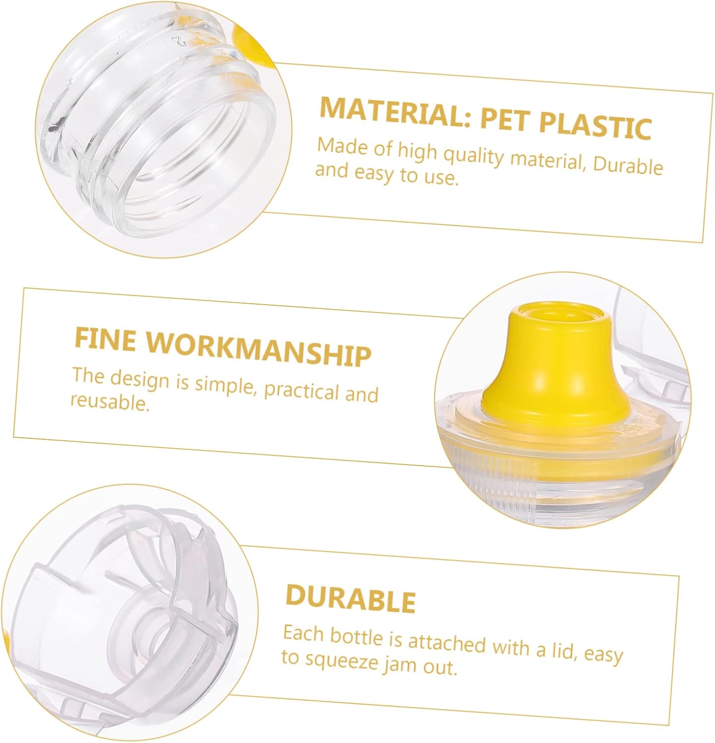 10 Pcs Reusable Squeeze Bottles for Condiments and Sauces