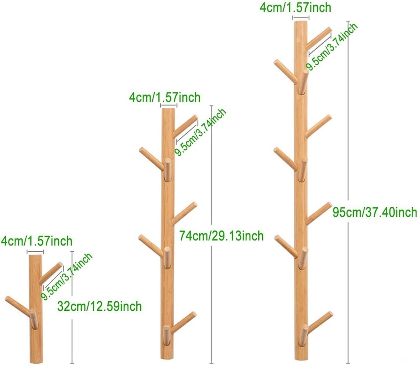KIZQYN 8 Hook Coat Rack for Bathroom Bedroom