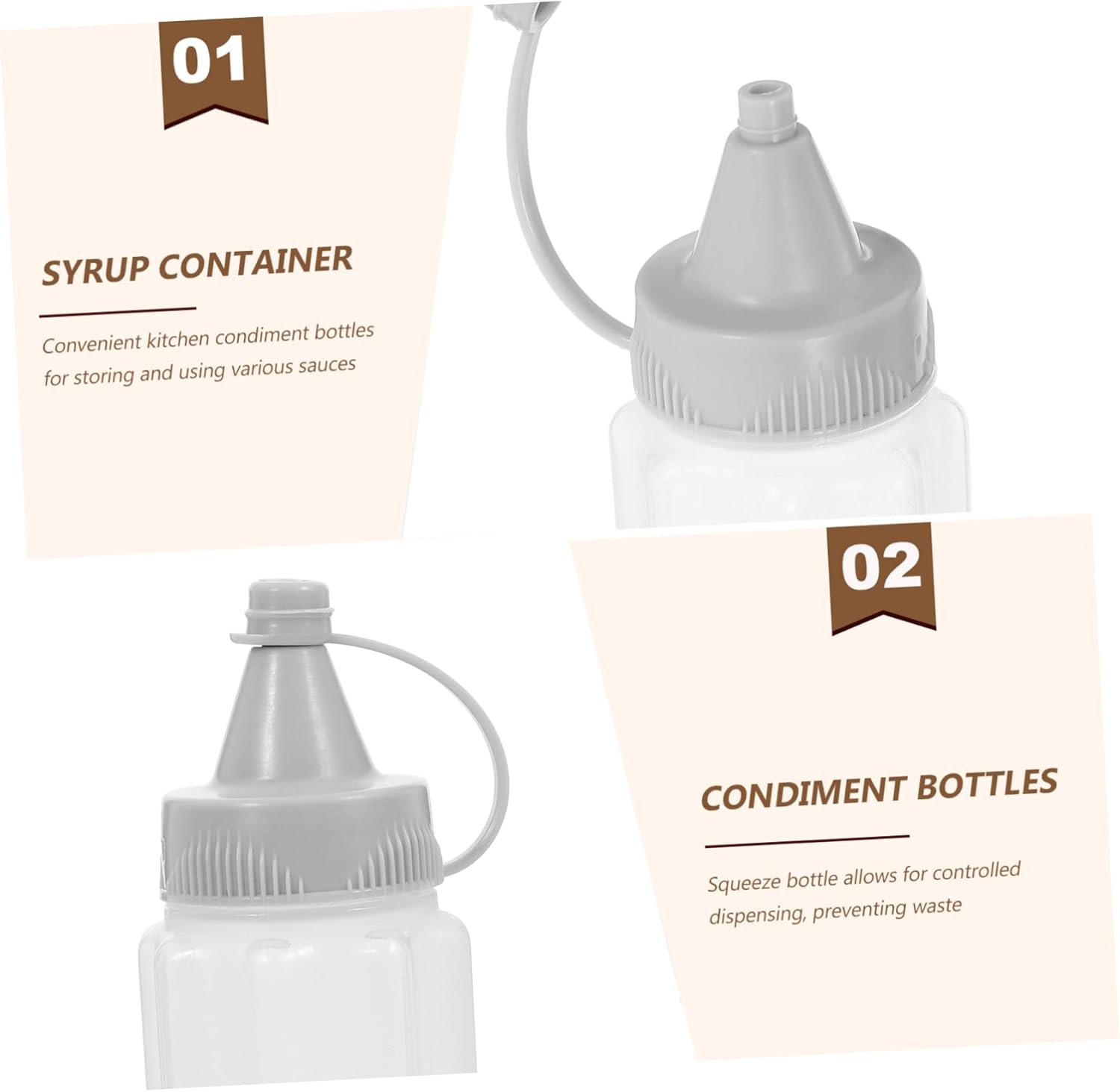 FELTECHELECTR 4pcs Mini Squeeze Bottles for Honey and Condiments