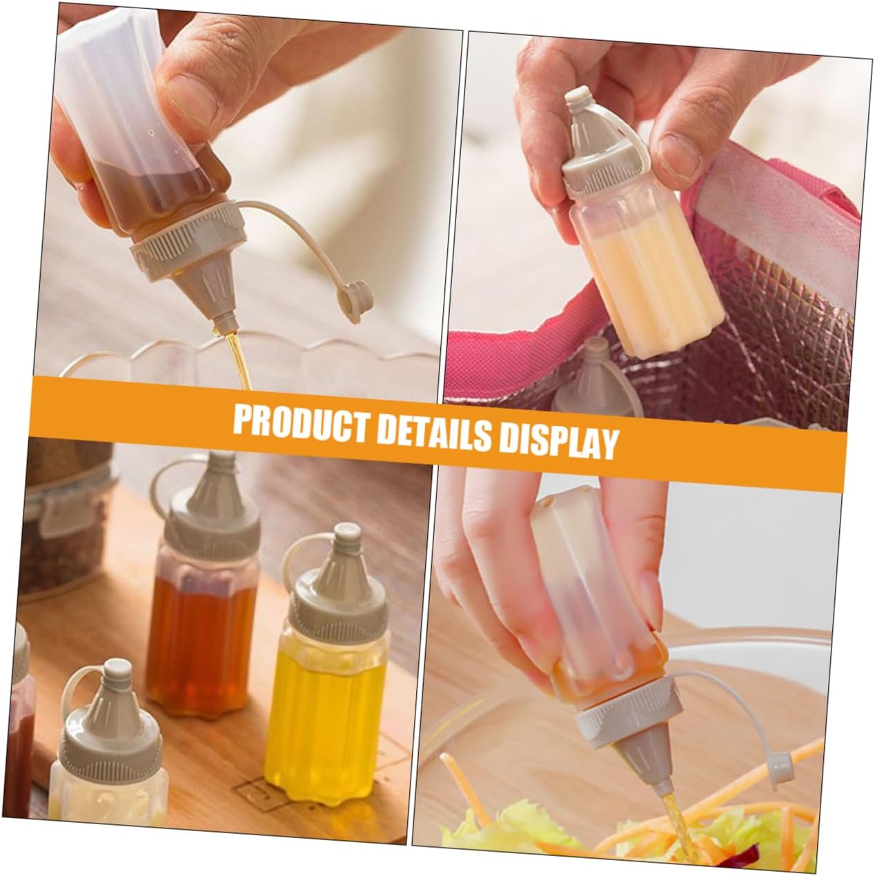 ULTECHNOVO 12pcs Plastic Squeeze Bottles for Ketchup BBQ Sauce and Dressing