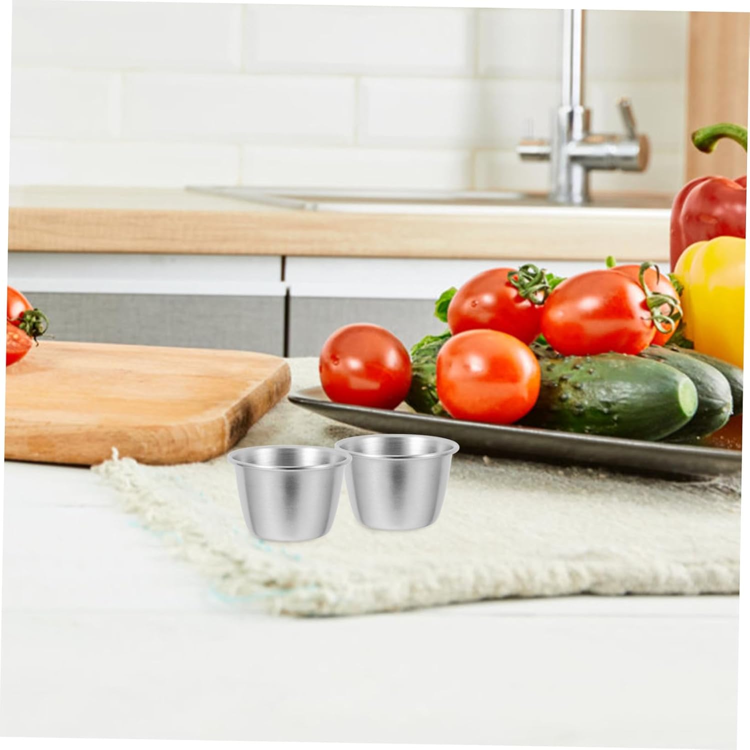 HOLIDYOYO 12-Piece Stainless Steel Sauce Cups Set