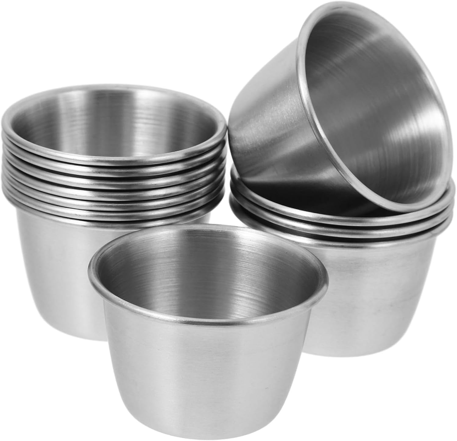 HOLIDYOYO 12-Piece Stainless Steel Sauce Cups Set