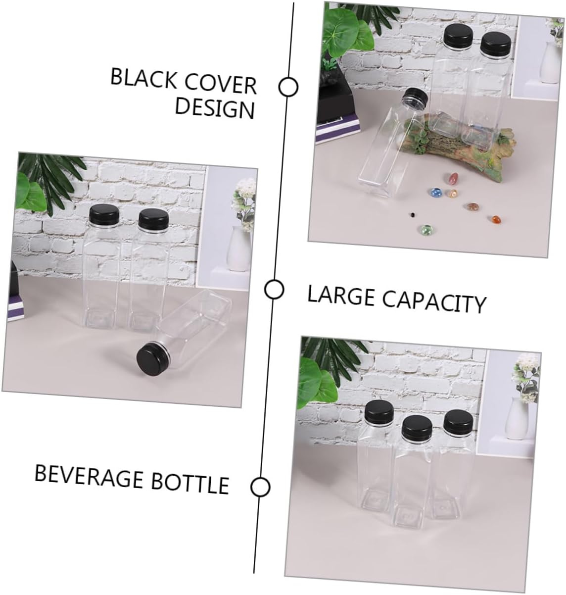 PAMINGONO 400ml Reusable Juice Containers with Lids