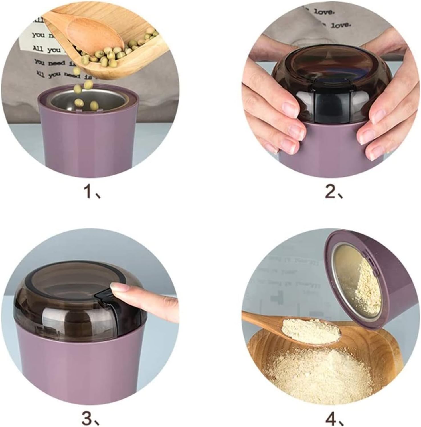 JAJKAFCL Refillable Pepper Mill with Electric Motor
