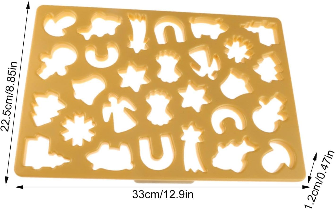 Integrated Cookie Cutter - 22 Festive Shapes No Chilling Needed Yellow