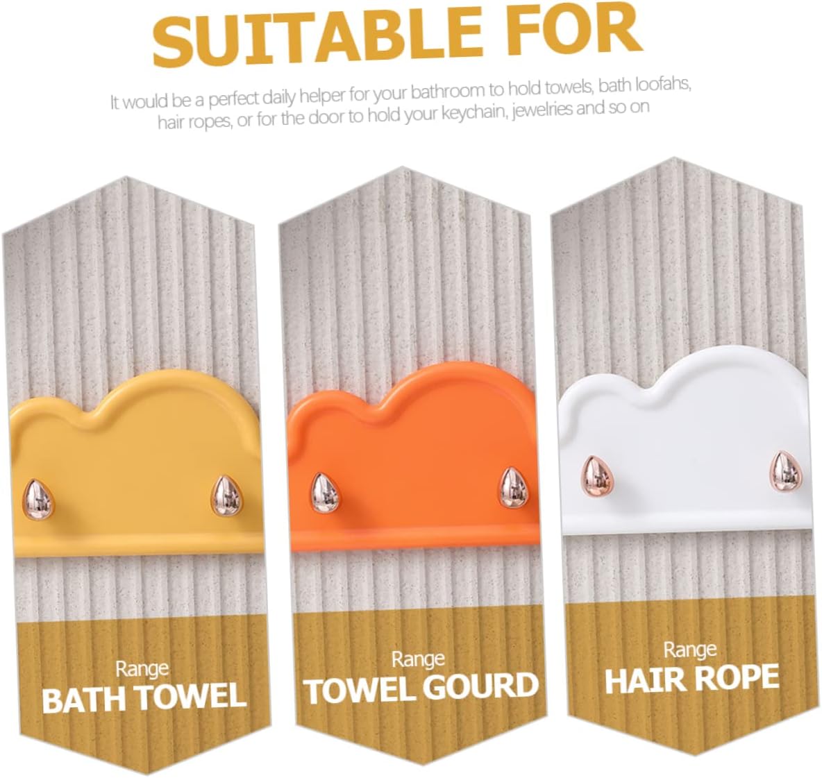 DOITOOL 4Pcs Adhesive Wall Hooks Decorative Key Towel Holders