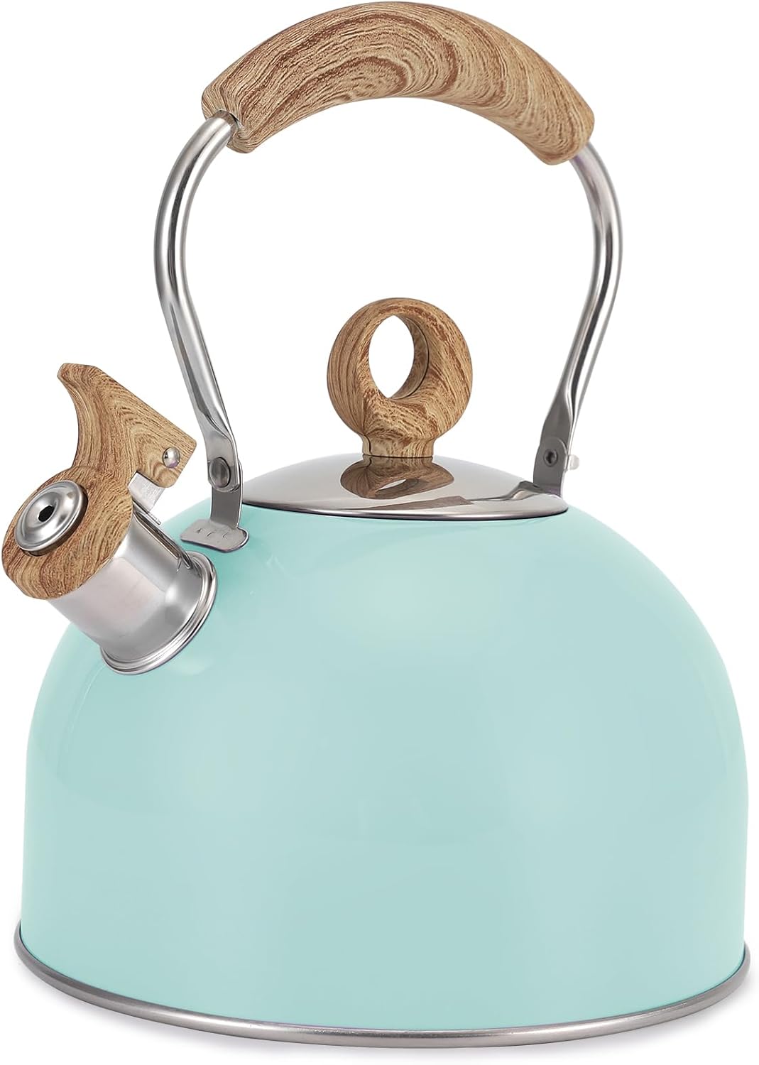 Vegoran 85 OZ Whistling Tea Kettle with Wood Handle 1