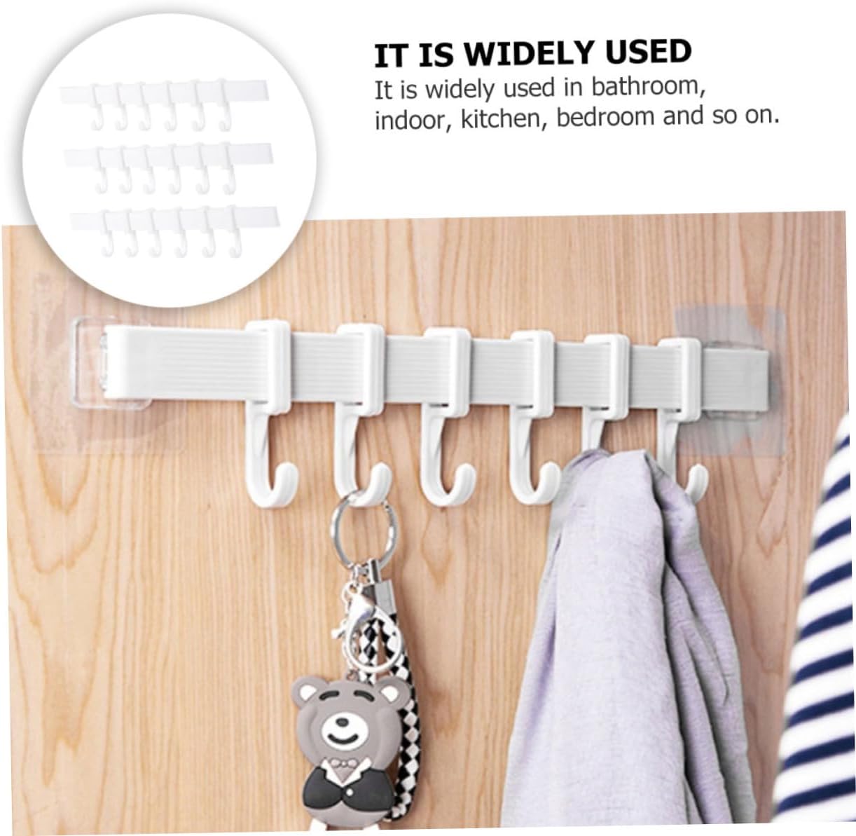 3pcs Punch Adhesive Hook Rack for Bathroom and Kitchen