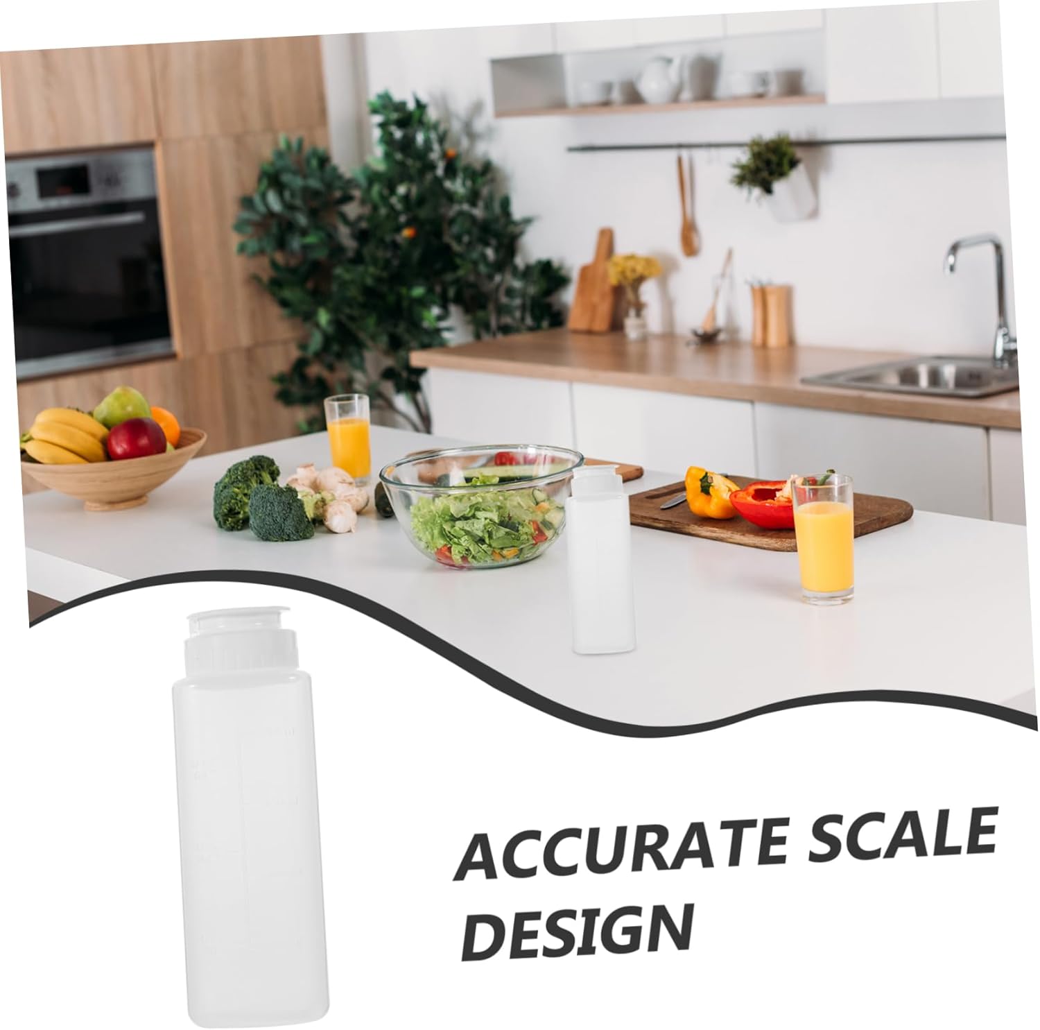 CIYODO 300ML Reusable Oil Dispenser Squeeze Bottle with Measurement Scale