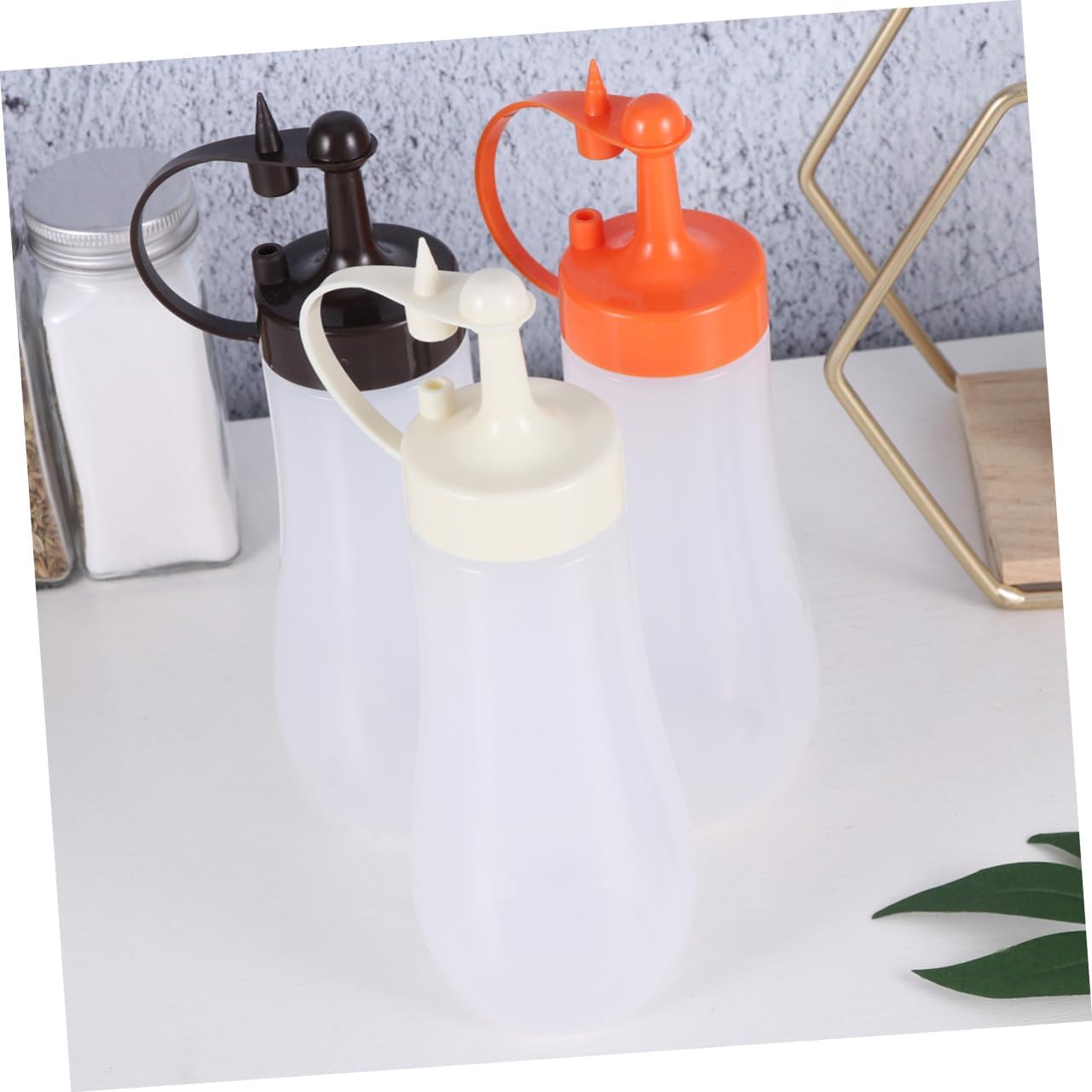 COLLBATH 3 Color Salad Dressing Squeeze Bottles Set