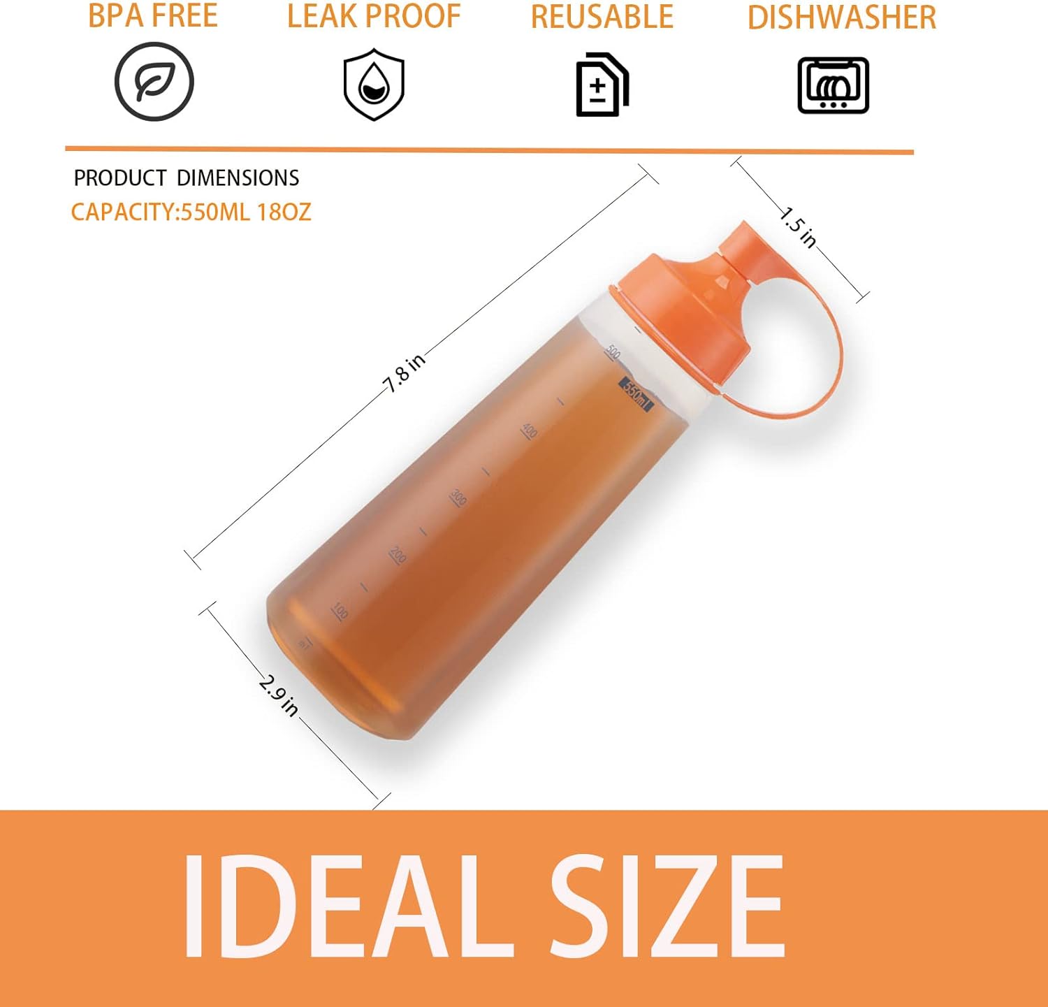 TOCKONIMN 2pcs 18oz Condiment Squeeze Bottles with Red Cap and Funnel
