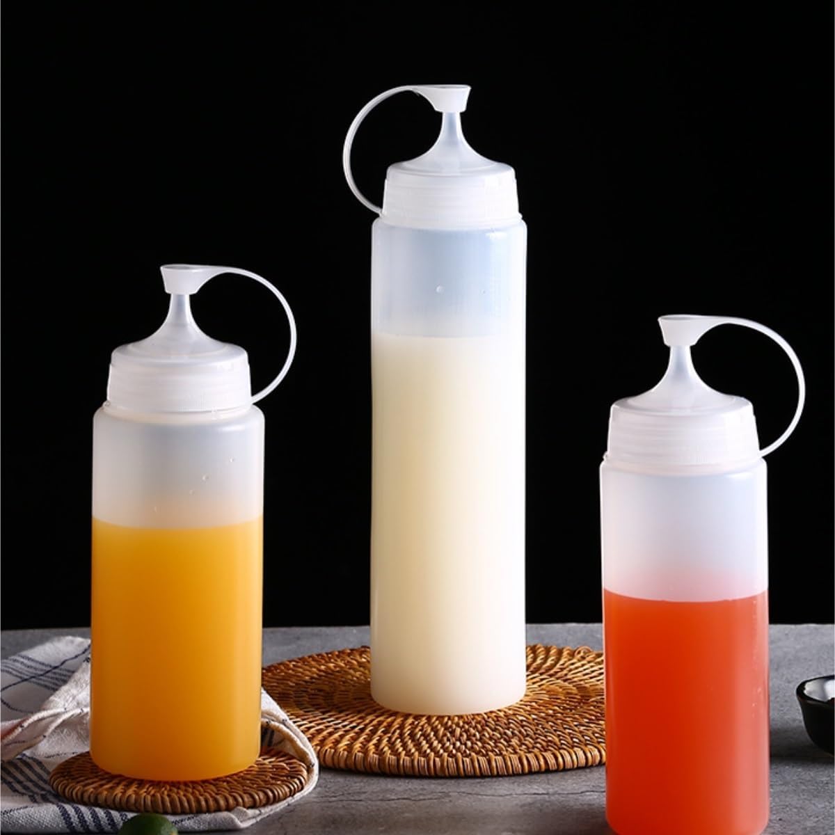 KLEYE 350ml Condiment Squeeze Bottles Pack of 5