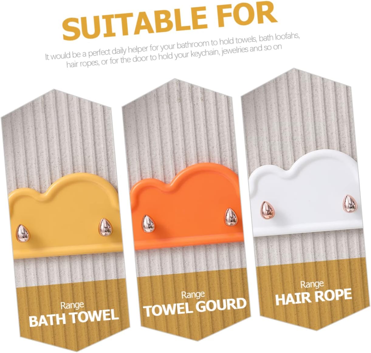 Cloud Shaped Adhesive Wall Hooks 4Pcs Durable Towel Hangers