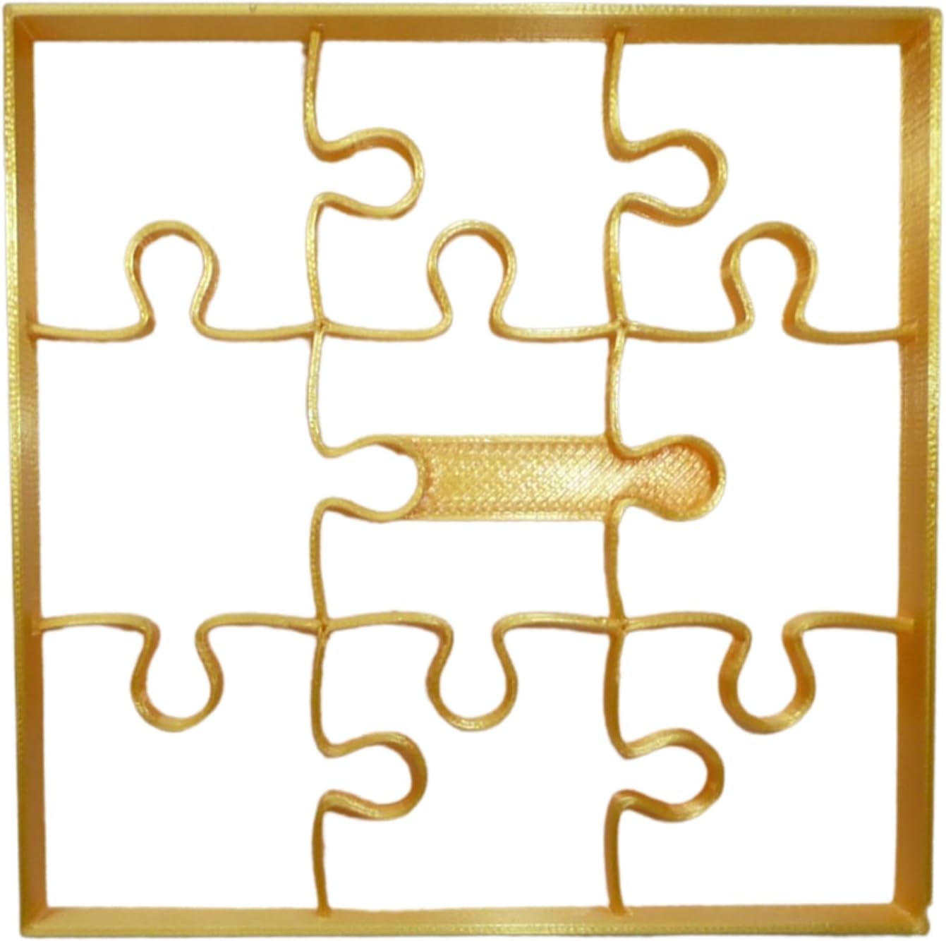 YNGLLC Puzzle Piece Cookie Cutter - Gold 4x4x0625 Inch