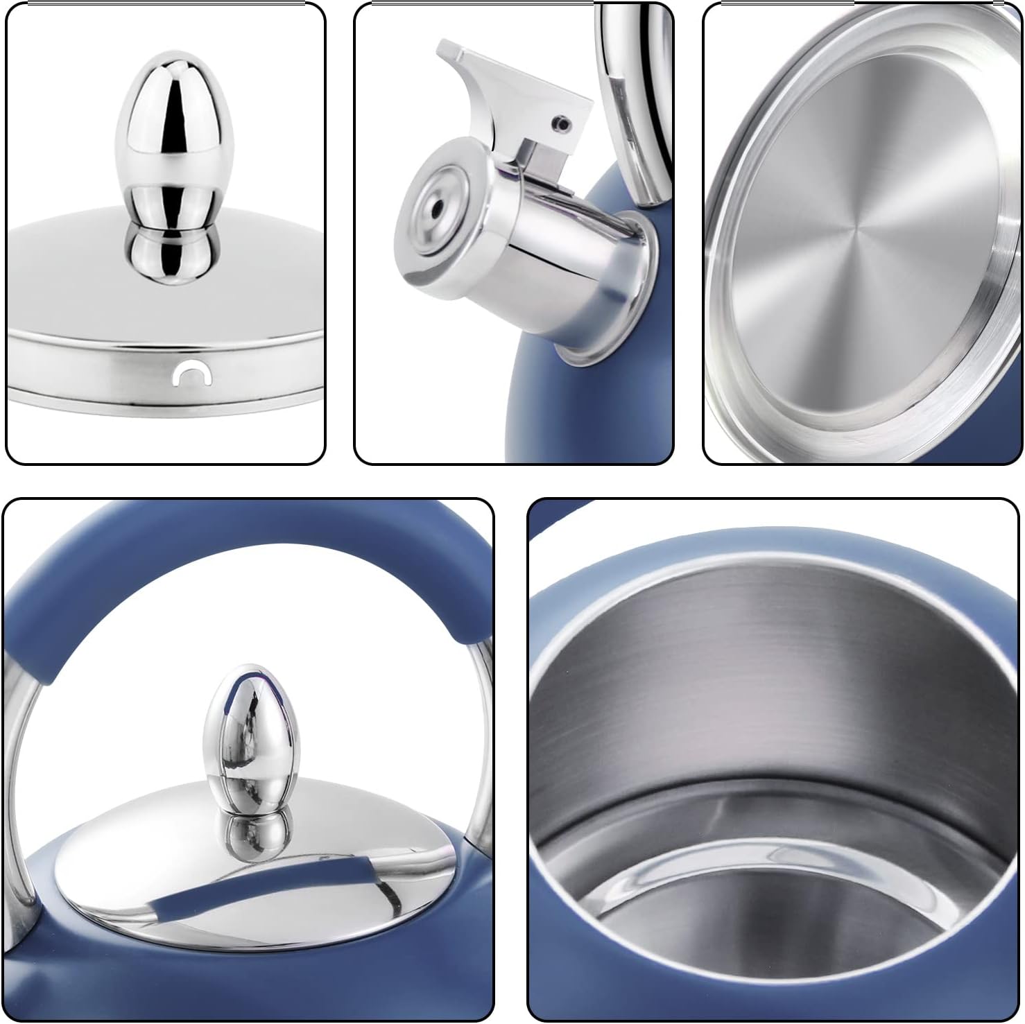 HRHongRui Whistling Tea Kettle 32 Quart Blue
